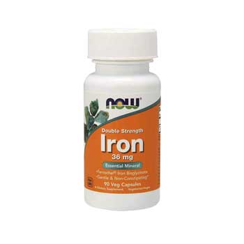 كبسولات الحديد من ناو فودز Now foods iron vitamin عدد 90 كبسولة