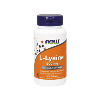حبوب الليسين Now foods lysine vitamin تركيز 500 مجم عدد 100 قرص